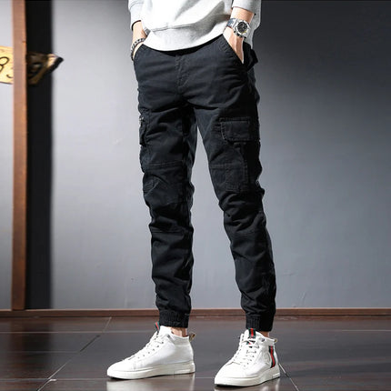 Street Fashion Men Jeans Black Green Loose Fit Big Pocket Casual Cargo Pants Hombre Zipper Designer Hip Hop Joggers Men Overalls