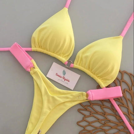 Micro Bikini 2026 Costume da bagno donna Nuovo costume da bagno sexy Halter Bikini Set brasiliano Biquini Perizoma femminile Beachwear Party Wear platinumshop