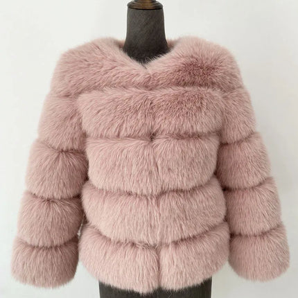 ZADORIN Long Sleeve Faux Fox Fur Coat Women Winter Fashion Thick Warm Fur Coats Outerwear Fake Fur Jacket Woman Clothing