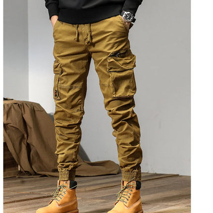 CAAYU Joggers Cargo Pants Men Casual Y2k MultiPocket Male Trousers Sweatpants Streetwear Techwear Tactical Track Black Pants Men