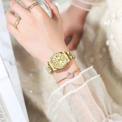 POEDAGAR Orologio da polso da donna alla moda Impermeabile Data luminosa Orologi da donna eleganti Orologio al quarzo in acciaio inossidabile per donna Reloj platinumshop