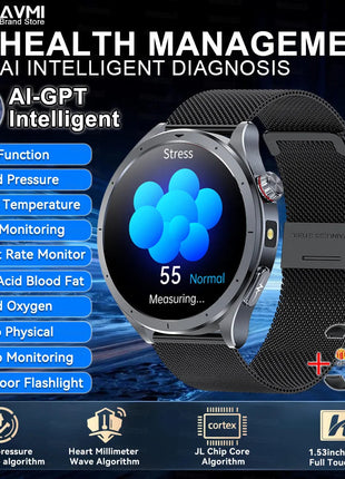Nuovo Smartwatch 2026 per Analisi del Grasso Corporeo, ECG+PPG, Acido Urico, Pressione Sanguigna, Ossigeno nel Sangue, Orologio con Chiamate per Uomini e Donne platinumshop