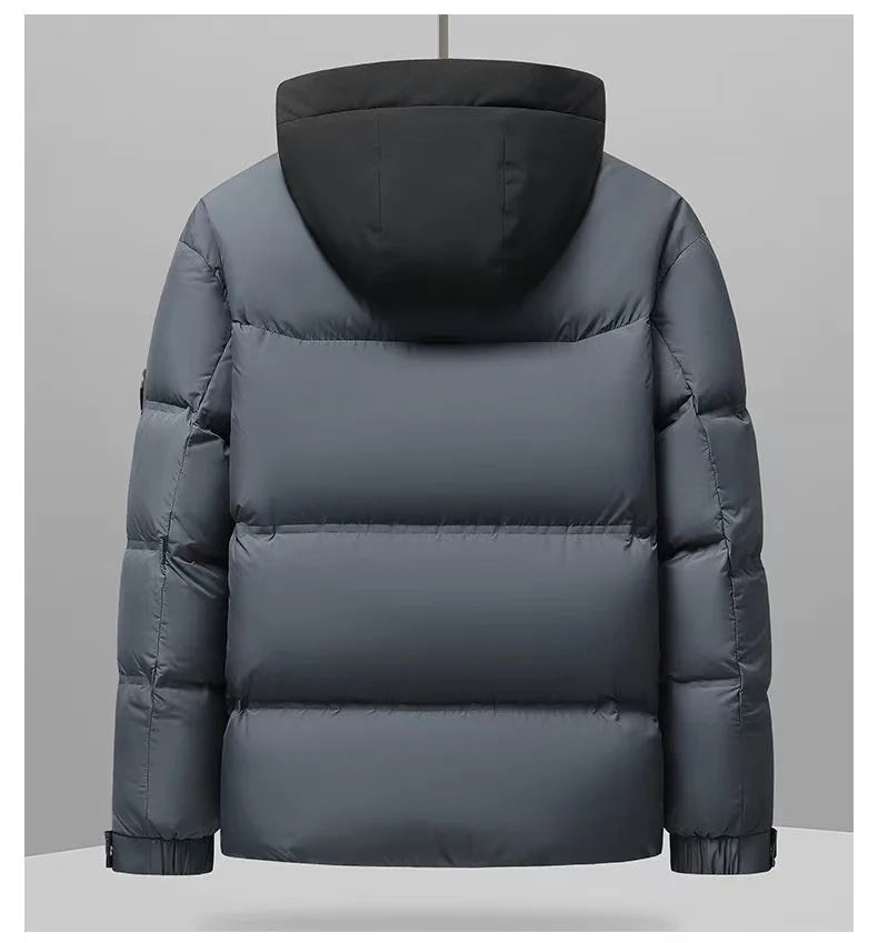 2025 Autumn/Winter New Men's Hooded Down Jacket New National Standard White Duck Down Thickened Warm Youth Leisure Coat