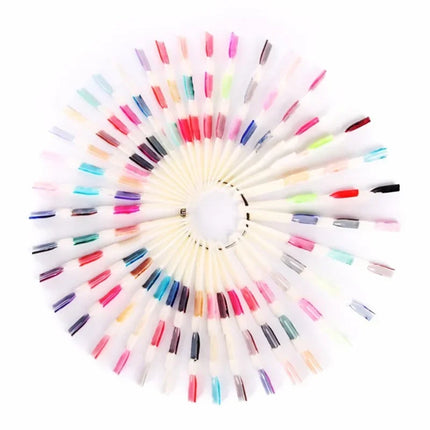 50pcs Set 150 Tips 3 Knots Fan Nail Art Display Swatch Chart UV Gel Polish Practice Color Card Palette Tool 2027