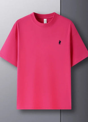 T-shirt homme col rond manches courtes 100 % pur coton, vente chaude, marque de luxe, été, broderie exquise, poney, haut respirant