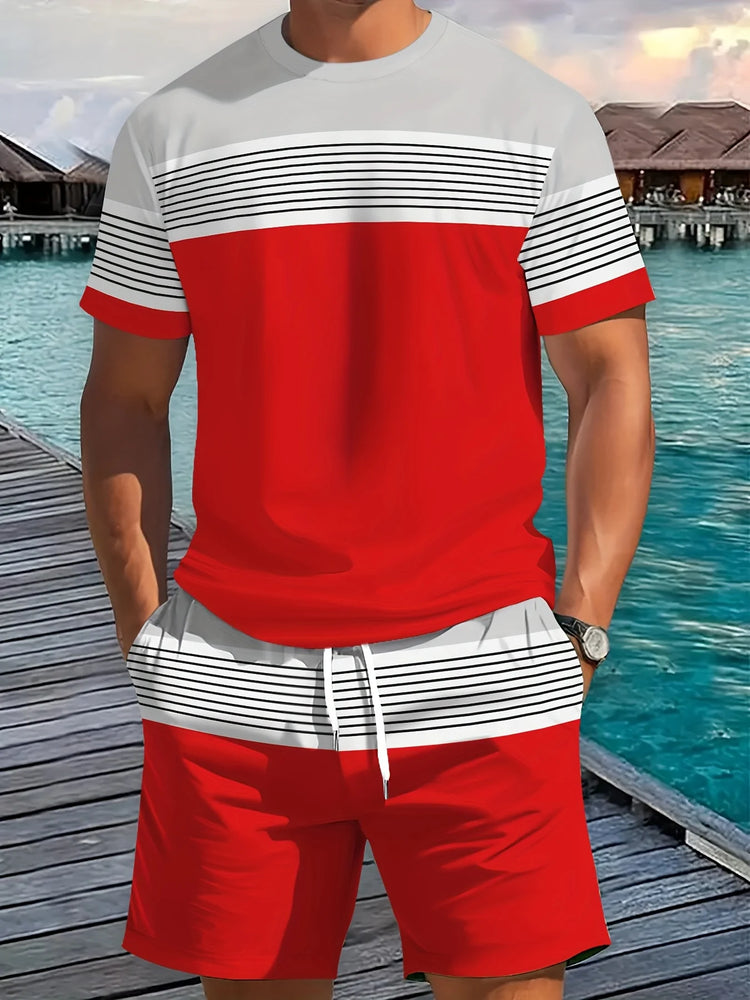 2026 Set da due pezzi casual da uomo di nuovo arrivo estivo 2026 Camicia a maniche corte con stampa
