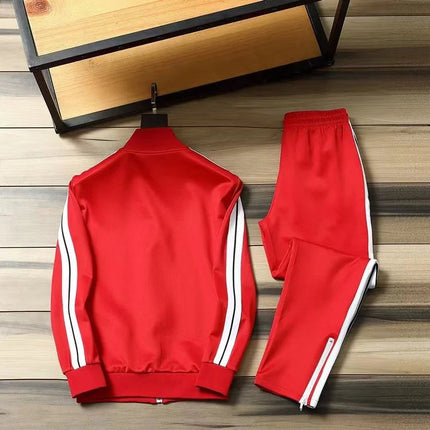 European and American new leisure sports suit men and women high-end fashion space cotton cardigan fashion two-piece large size PlatiNum