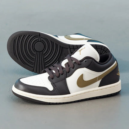 Nike (Nike) Scarpe da basket Air Jordan 1 Aj1 da donna, bianche e marroni, basse, retrò, DC0774-200 platinumshop