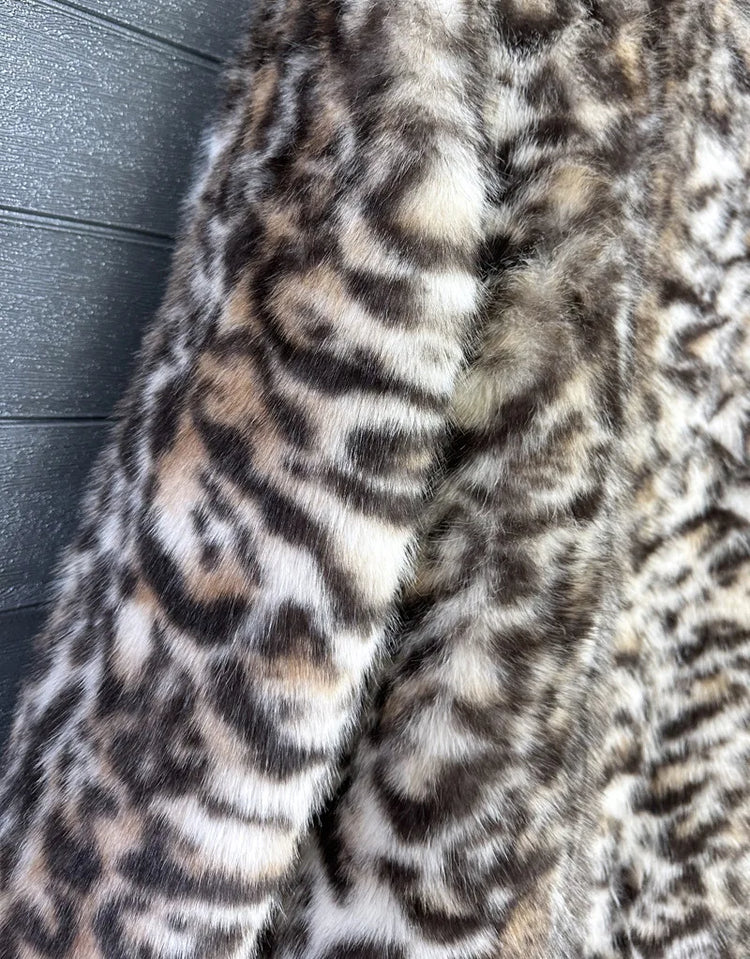 ZADORIN 130cm Long Fluffy Woman Leopard Faux Fur Coat Y2K Clothes Luxury Warm Faux Fur Jackets Winter Coats For Woman Outerwears