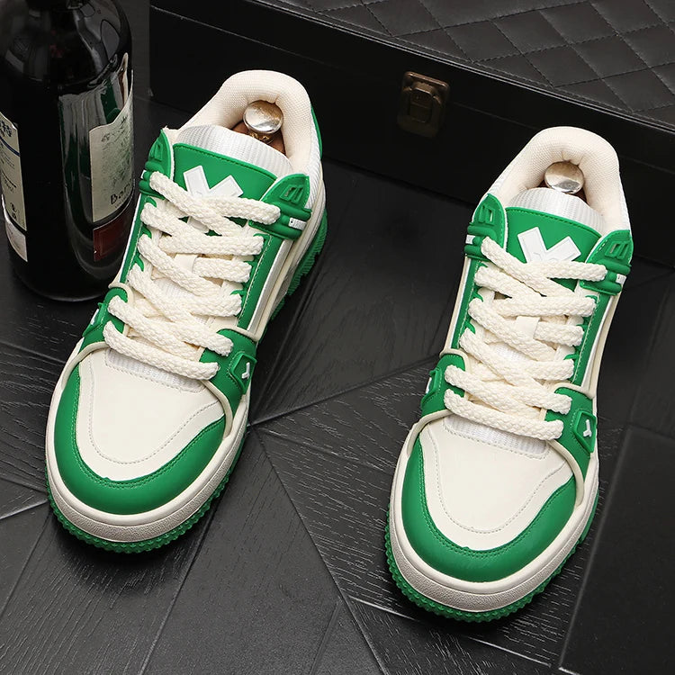 New Men White Red Breathable Pattern All Match Brand Shoes Causal Flats Loafers Sports Walking Sneakers Zapatos Hombre