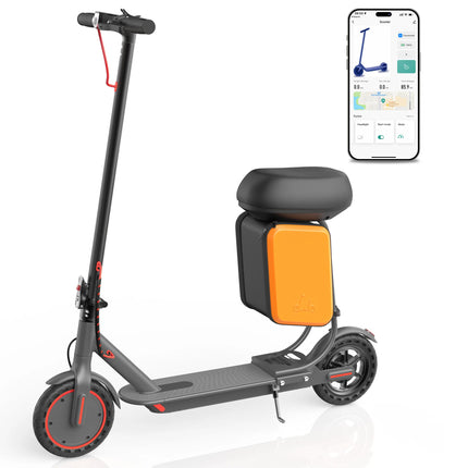 Monopattino Elettrico Pieghevole per Adulti con Sedile e Borsa Portaoggetti, 350W 36V 5.2Ah, 30 km/h, 25 km di Autonomia, Controllo APP, E-Scooter per Pendolari - Disponibile in Magazzino UE