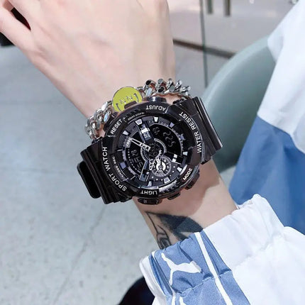 Orologi da uomo di tendenza alla moda, orologio elettronico sportivo multifunzione per giovani platinumshop