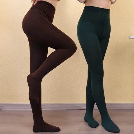 New Women Winter Thermal Leggings Warm High Waist Slim Thicken Velvet Tight Pants Pantyhose Fleece Stretchy Leggings Stockings PlatiNum