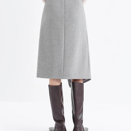 FSLE Vintage College-Inspired Asymmetrical Slit Skirt for Women Winter 2025 New Arrival Versatile Slim-Fit Design Plaid Skirts PlatiNum