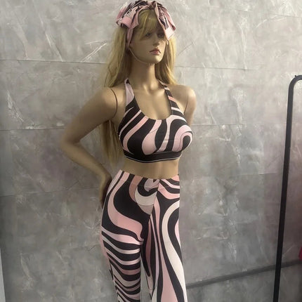 Nuovo Set Yoga da Donna 2026 con Fascia Marrone e Logo Firmato, Completo Sportivo da Donna di Marca Designer, Abbigliamento da Spiaggia platinumshop