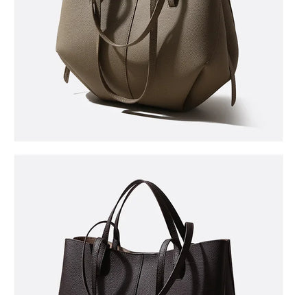 2026 Borse a Mano in Vera Pelle di Prima Qualità per Donna, Borsa a Spalla Grande di Alta Qualità, Borse da Viaggio, Borsa da Viaggio alla Moda per Donna, Marrone