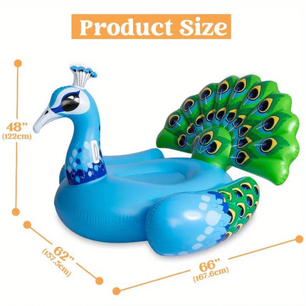 Sloosh Gonfiabile a Forma di Pavone Gigante, Galleggiante Divertente per Piscina e Spiaggia, Giocattolo Galleggiante Estivo per Adulti e Bambini