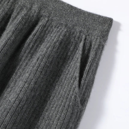 100% Cashmere Skirt Women's Clothes Over Knees Knitwear New Collection High Quality Autumn Winter Soft Warm Straight Long Skirt PlatiNum