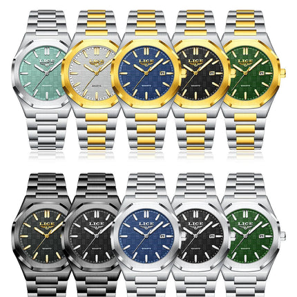 LIGE Orologio da donna elegante e lussuoso, orologio classico alla moda con data automatica, cinturino in acciaio inossidabile, orologi luminosi impermeabili per donna, regalo per signora platinumshop