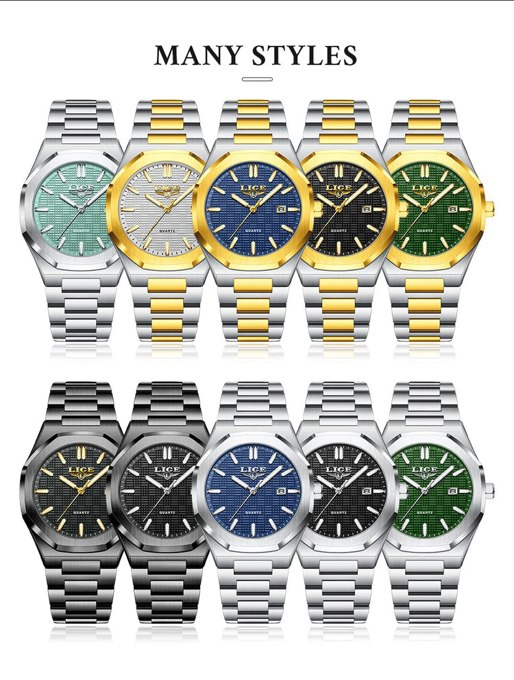LIGE Orologio da donna elegante e lussuoso, orologio classico alla moda con data automatica, cinturino in acciaio inossidabile, orologi luminosi impermeabili per donna, regalo per signora platinumshop