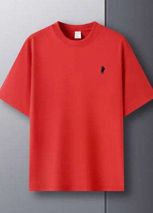 T-shirt homme col rond manches courtes 100 % pur coton, vente chaude, marque de luxe, été, broderie exquise, poney, haut respirant
