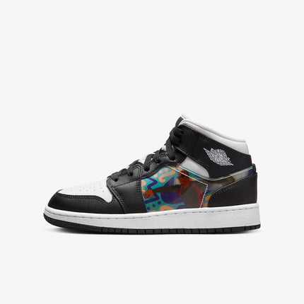 Scarpe da basket da ragazza Nike Authentic Air Jordan 1 Mid GS DR9495-001 platinumshop