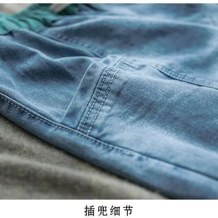 Jeans Strappati a Nove Punti da Donna, Nuovi Pantaloni Harem Casual Sottili con Vita Elastica, Lunghi alla Caviglia, in Denim, per l'Estate 2026
