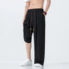 Men's Ice Silk Straight-Leg Summer Trousers, Cool Wide-Leg Pants, New Trending Arrivals, Breathable, Chinese Style, Casual