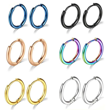 1 Pair Stainless Steel Hoop Earrings Women Men Gold Color Small Earrings Girl Jewelry Pendientes Mujer Aretes Cartilage Piercing PlatiNum