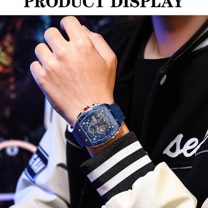 CURREN Orologio da uomo alla moda, marchio unico, design quadrato, lusso, nastro sportivo al quarzo, orologi da uomo impermeabili platinumshop