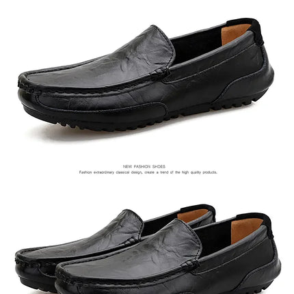 Mocassini da Uomo Estivi 2026 in Vera Pelle di Lusso, Scarpe Casual Traspiranti con Intaglio, Slip-on da Guida