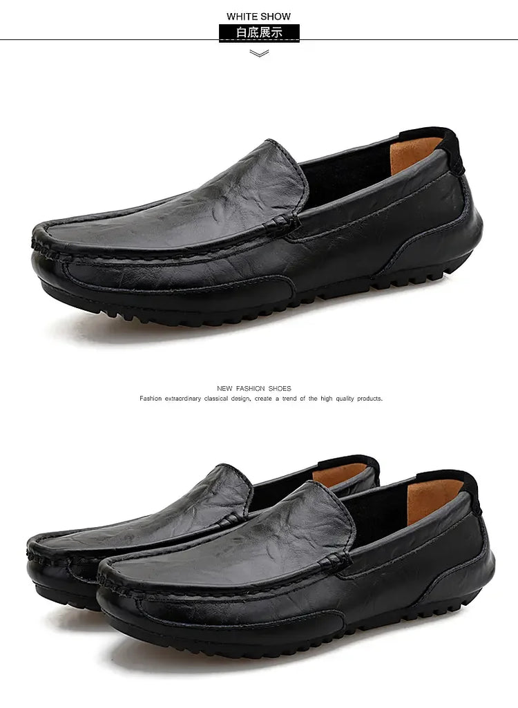 Mocassini da Uomo Estivi 2026 in Vera Pelle di Lusso, Scarpe Casual Traspiranti con Intaglio, Slip-on da Guida