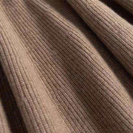 100% Pure Cashmere Over-The-Knee Mid-Length Knitted Skirt for Women, Autumn and Winter, 100% Pure Cashmere High-Waisted Slimming Base Umbrella Skirt, Thick for Commuting PlatiNum