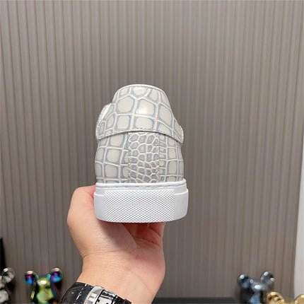 Men's High Quality Flats Cow Leather Sneakers Flat Round Toe Laces Black Daily Board Casual Shoes Luxury Business Footwear