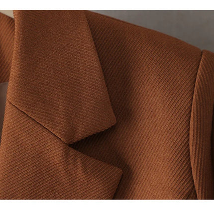 Autumn Winter Jacket Women Long Blazer Khaki Coffee Black Office Ladies Formal Jacket Business Work Wear Coat Female Outerwear
