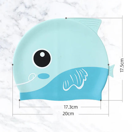 Cuffia da nuoto per bambini con dinosauro simpatico cartone animato Cuffia da nuoto per ragazzi e ragazze Cuffia da nuoto per bambini impermeabile ad alta elasticità in silicone morbido
