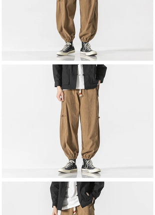 Pantaloni da uomo caldi di vendita autunno stile cinese pantaloni larghi larghi vintage moda uomo pantaloni lanterna con coulisse Harajuku solidi