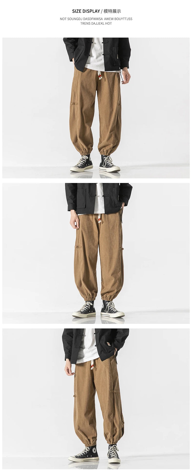 Pantaloni da uomo caldi di vendita autunno stile cinese pantaloni larghi larghi vintage moda uomo pantaloni lanterna con coulisse Harajuku solidi