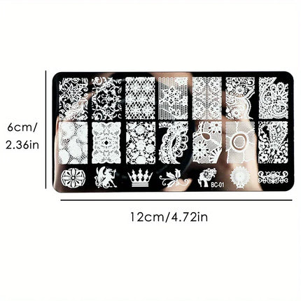 5 Sheets Lace Flowers Nail Stamping Plates Mandala Geometric Nail Art Stamp Templates Polish Printing Stencils Manicure Tools