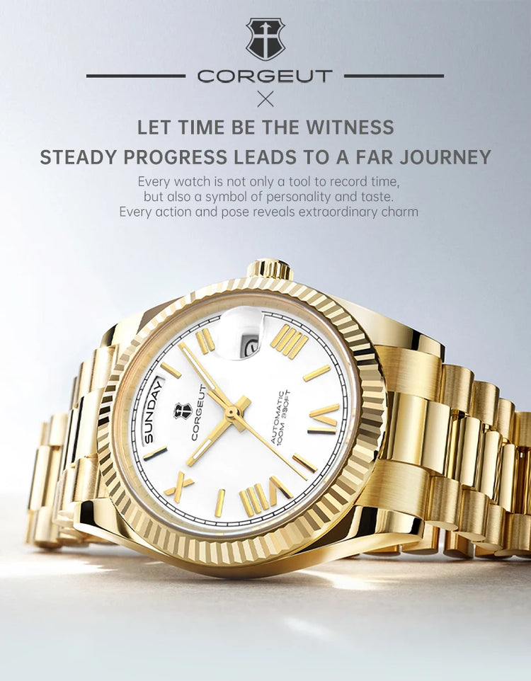 Custom Logo Diy 36/39MM Dial Automatic Mechanical Watches For Man Week Date Type Sapphire Luxury Waterproof Diving Man Watches