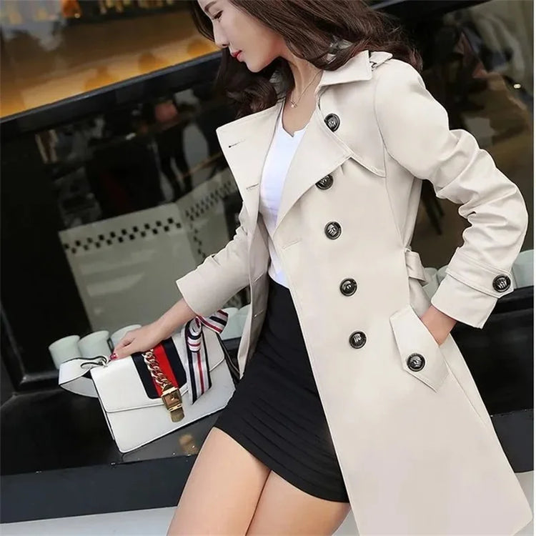 Xiaoxiangfeng Jacket Women2026Spring Autumn Winter New Fashion Windbreaker British Style Long Trench Coat Loose Female Outerwear