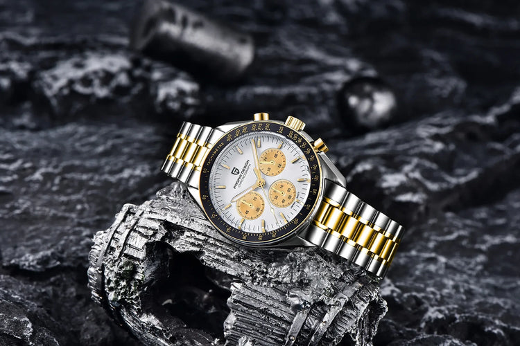 PAGANI DESIGN 500 Orologio da Uomo di Lusso con Tachimetro Circolare, Cronografo Sportivo, Vetro Zaffiro AR, Movimento Giapponese, Acciaio 316L, Luminoso