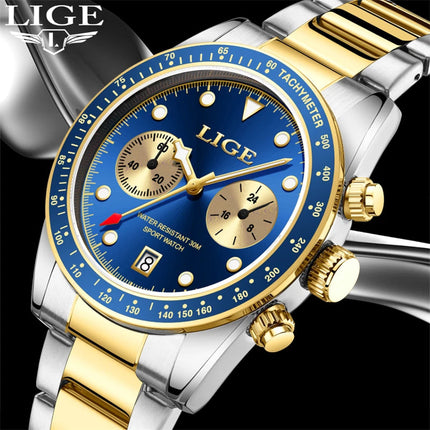LIGE Nuovi orologi da uomo Orologi da polso al quarzo da uomo di lusso delle migliori marche Cronografo sportivo impermeabile e luminoso Relogio Masculino+BOX platinumshop