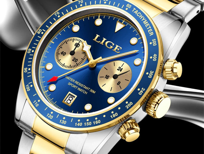 LIGE Nuovi orologi da uomo Orologi da polso al quarzo da uomo di lusso delle migliori marche Cronografo sportivo impermeabile e luminoso Relogio Masculino+BOX platinumshop