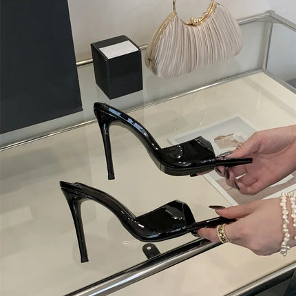 Hlieny 2026 Summer Fashion Stiletto Heels Women's Pointed Slippers Banquet Dress Sandals Party Wedding Mule Presentations Game Manufacturers Shoes