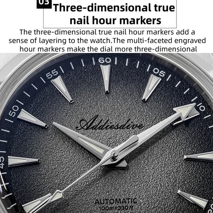 ADDIESDIVE Luxury 39mm Men Automatic Watch 8215 Mechanical BWG9 Super Luminous 100m Waterproof Watches Bubble Glass Men‘s Watch
