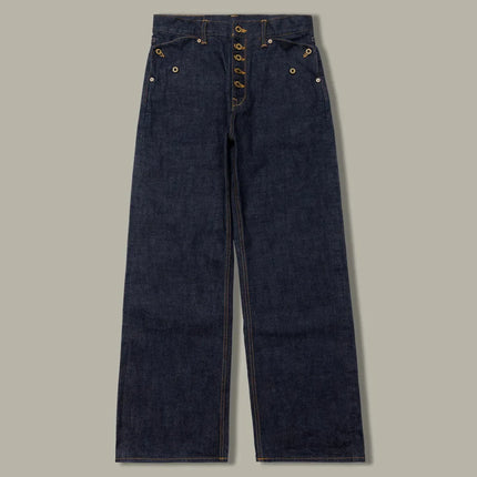 Red Tornado Retro Heavy 18oz Raw Selvedge Denim Pants Sanforized Button Fly High Waist Flap Pocket Carpenter Style Jeans