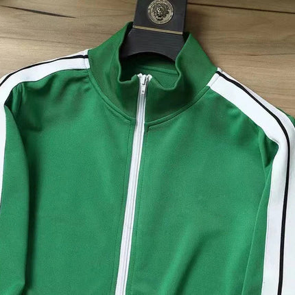 European and American new leisure sports suit men and women high-end fashion space cotton cardigan fashion two-piece large size PlatiNum