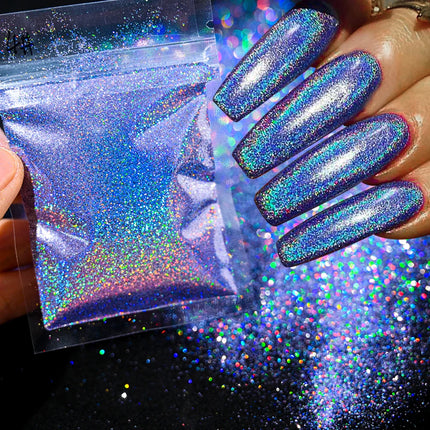 10g/Bag Glitter Snow White Nail Art Sugar Powder Sweater Laser Shiny Decoration Chrome Powder Woolen Candy Effect Nails 2027