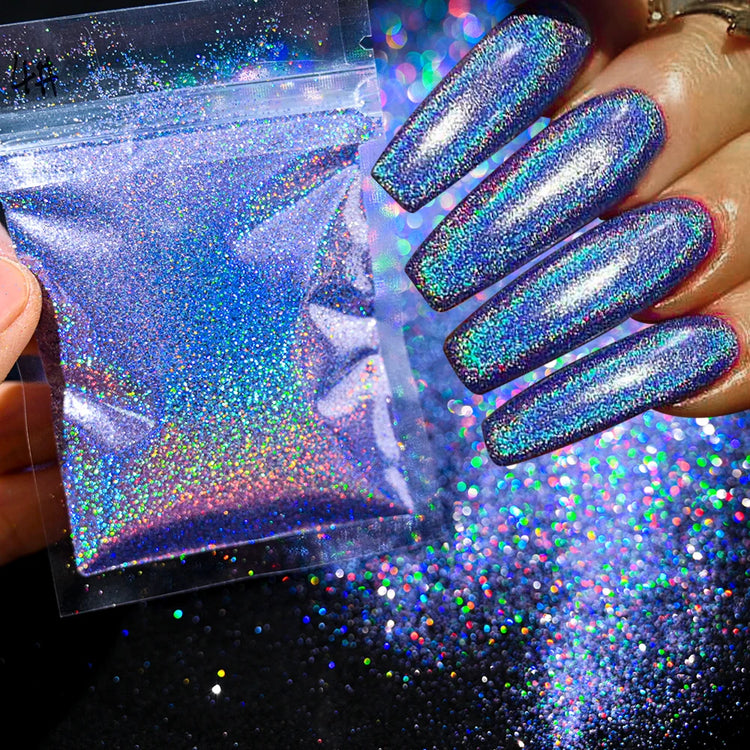 10g/Bag Glitter Snow White Nail Art Sugar Powder Sweater Laser Shiny Decoration Chrome Powder Woolen Candy Effect Nails 2027